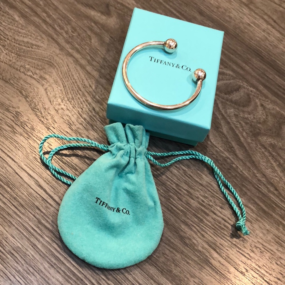 Tiffany & Co., Bangle Cuff Bracelet with Hardware Ball in Sterling Silver